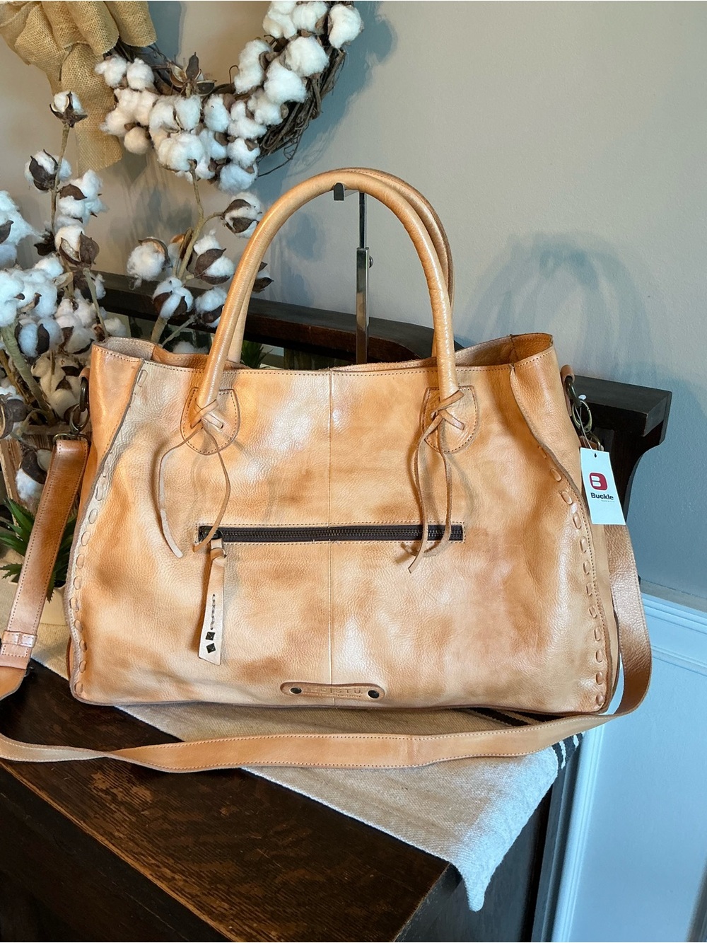 Bed Stu Tan Leather Tote Bag - Picture 4 of 16